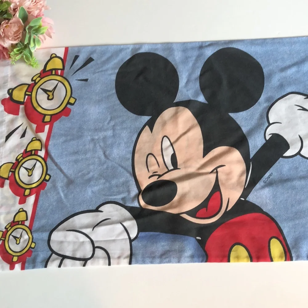 Mickey Mouse Pillowcase Vintage Mickey Bedding Mickey VTG sleeping pillowcase
